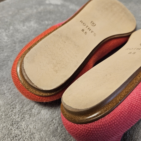 Rothy's x Marta Ferri Pink and Red Merino Wool Square Flat Flame Azalea Size 8.5 - Picture 13 of 16